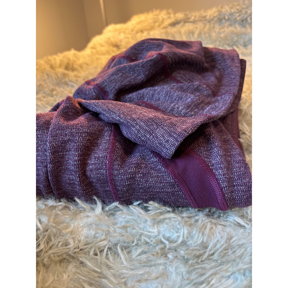 Lululemon Scuba Full Zip Hoodie Heathered Purple Knit Thumbholes Jacket - Picture 10 of 10